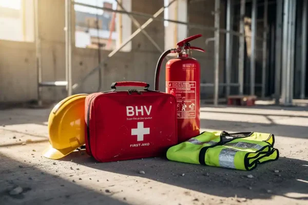 Welke BHV cursus onderdelen zijn verplicht voor bedrijven in de bouw?