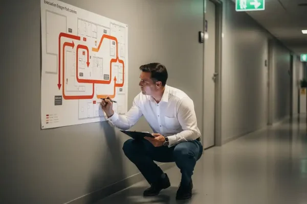 Hoe beoordeel je of een ontruimingsplattegrond correct is opgesteld?