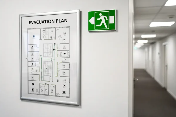 Wat is een ontruimingsplattegrond en waar moet die hangen?